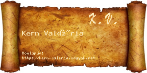 Kern Valéria névjegykártya